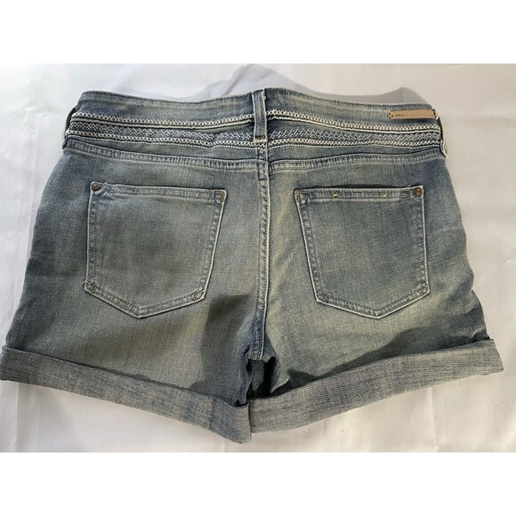 Pilcro And The Letterpress Anthropologie Blue Denim Shorts embroidered size 29 - Picture 3 of 5